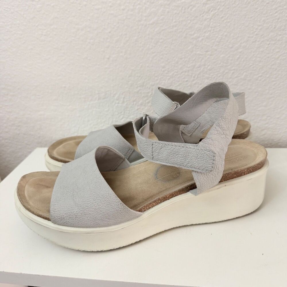 ECCO Flowt Wedge Sandals Women Size 10–10.5 US 41 EU Gray Nubuck Platform Comfor - Picture 5 of 14